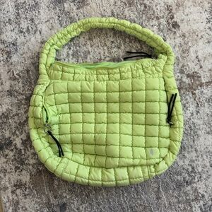 Free People FP Movement Quilted Carryall Pale Neon Lime Green - Limited Edition